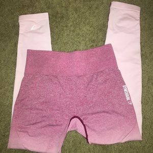 seamless gymshark pink ombré legging size M